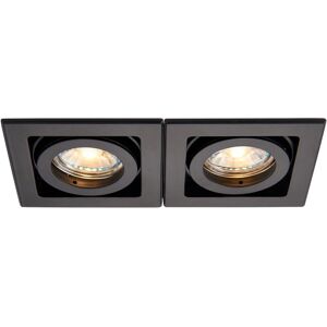 Loops Twin Adjustable Recessed Downlight - 2 x 50W GU10 - Matt Black - Downlight Loops Twin Adjustable Recessed Downlight - 2 x 50W GU10 - Matt Black - Downlight