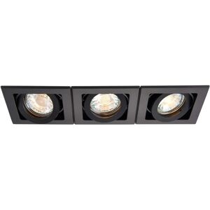 Loops Triple Adjustable Recessed Boxed Downlight - 3 x 50W GU10 Reflector - Matt Black - Downlight Loops Triple Adjustable Recessed Boxed Downlight - 3 x 50W GU10 Reflector - Matt Black - Downlight