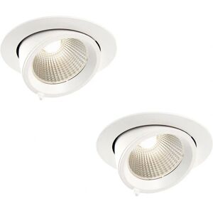 Loops 2 Pack Fully Adjustable Ceiling Downlight - 30W Cool White LED - Matt White - Ceiling Downlight Loops 2 Pack Fully Adjustable Ceiling Downlight - 30W Cool White LED - Matt White - Ceiling Downlight