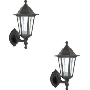 Lamps 2 PACK Traditional Lantern IP44 Wall Light - 60W E27 GLS LED - Dimmable Lamps 2 PACK Traditional Lantern IP44 Wall Light - 60W E27 GLS LED - Dimmable