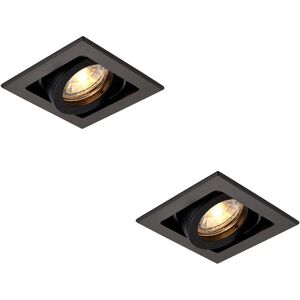 Loops 2 PACK Single Recessed Boxed Downlight - 50W GU10 Reflector - Matt Black Loops 2 PACK Single Recessed Boxed Downlight - 50W GU10 Reflector - Matt Black