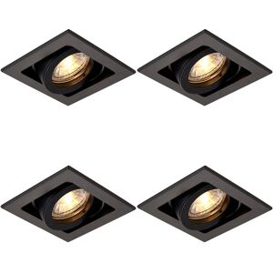 Loops 4 Pack Recessed Downlight - 50W GU10 - Matt Black - Downlight Loops 4 Pack Recessed Downlight - 50W GU10 - Matt Black - Downlight