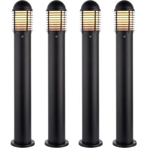Loops 4 Pack Outdoor Bollard Post Light - 60W E27 GLS - 1000mm - Matt Black - Outdoor Bollard Light Loops 4 Pack Outdoor Bollard Post Light - 60W E27 GLS - 1000mm - Matt Black - Outdoor Bollard Light