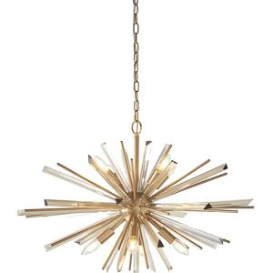 Loops Large Antique Brass Ceiling Pendant Light - 8 Bulb Fitting - Prism Glass - Indoor Lighting Loops Large Antique Brass Ceiling Pendant Light - 8 Bulb Fitting - Prism Glass - Indoor Lighting