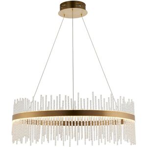 Gold Ceiling Pendant Light - Decorative Glass Rods - LED Gold Ceiling Pendant Light - Decorative Glass Rods - LED