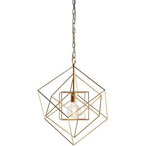 Lamps Medium Angular Ceiling Pendant Light - Antique Gold Leaf Finish - Dimmable - Indoor Lamps Medium Angular Ceiling Pendant Light - Antique Gold Leaf Finish - Dimmable - Indoor