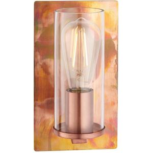 Copper Patina Wall Lamp - Dimmable LED Light & Glass Shade Copper Patina Wall Lamp - Dimmable LED Light & Glass Shade