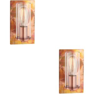 Copper Patina Wall Lamp 2 PACK - Dimmable LED, Steel, Glass - Indoor Copper Patina Wall Lamp 2 PACK - Dimmable LED, Steel, Glass - Indoor