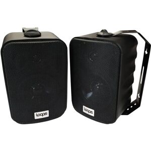 Loops 120W Active Bluetooth Wall Speakers - Black Stereo Wireless Music Streaming Loops 120W Active Bluetooth Wall Speakers - Black Stereo Wireless Music Streaming