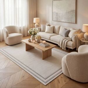 The Rugs Carmel Modern Area Rug - Bordered Grey - 120x170 cm The Rugs Carmel Modern Area Rug - Bordered Grey - 120x170 cm