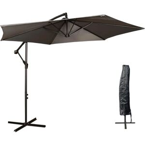 Samuel Alexander 3m Cantilever Parasol - UV Protected Grey Garden Umbrella Samuel Alexander 3m Cantilever Parasol - UV Protected Grey Garden Umbrella