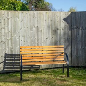 Samuel Alexander Ambleside 2 Person Outdoor Metal Wooden Garden Patio Bench - Garden Bench Samuel Alexander Ambleside 2 Person Outdoor Metal Wooden Garden Patio Bench - Garden Bench