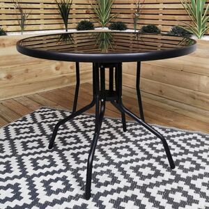Samuel Alexander 4 Person Round Black Garden Patio Table - Garden Patio Table Samuel Alexander 4 Person Round Black Garden Patio Table - Garden Patio Table
