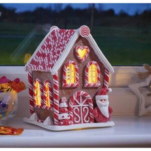 Samuel Alexander 20cm Battery Operated LED Gingerbread Santa Candy Cabin Christmas Decoration - Christmas Decoration Samuel Alexander 20cm Battery Operated LED Gingerbread Santa Candy Cabin Christmas Decoration - Christmas Decoration