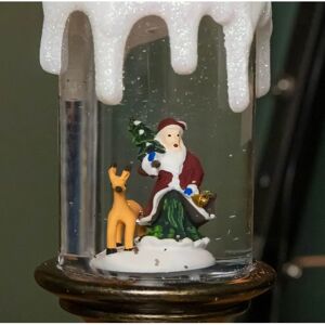 Snowtime - 25cm Dual Power LED Water Spinner - Santa Scene - Candlestick Snowtime - 25cm Dual Power LED Water Spinner - Santa Scene - Candlestick