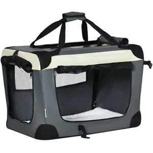 PawHut Model 60cm Foldable Pet Carrier - Grey PawHut Model 60cm Foldable Pet Carrier - Grey