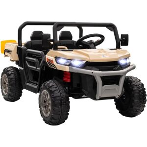 HOMCOM 12V Two-Seater Kids Electric Ride-On Car - Yellow HOMCOM 12V Two-Seater Kids Electric Ride-On Car - Yellow