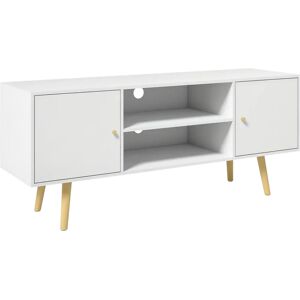 Homcom White TV Unit - Up to 55 Inches - Media Storage Homcom White TV Unit - Up to 55 Inches - Media Storage