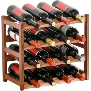 HOMCOM Bamboo Wine Rack 16 Bottles - Wine Rack - Brown HOMCOM Bamboo Wine Rack 16 Bottles - Wine Rack - Brown