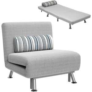 HOMCOM Single Sofa Bed Grey - Convertible 5-Position Sleeper Chair HOMCOM Single Sofa Bed Grey - Convertible 5-Position Sleeper Chair