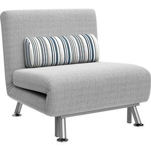 HOMCOM Single Sofa Bed Grey - Convertible 5-Position Sleeper Chair HOMCOM Single Sofa Bed Grey - Convertible 5-Position Sleeper Chair