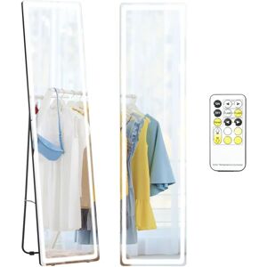 HOMCOM Silver LED Full Length Mirror - Floor Standing or Wall Mount - Full Body HOMCOM Silver LED Full Length Mirror - Floor Standing or Wall Mount - Full Body