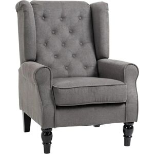 HOMCOM Dark Grey Retro Accent Chair - Accent Chair HOMCOM Dark Grey Retro Accent Chair - Accent Chair