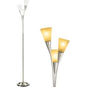 HOMCOM Modern Floor Lamp - Silver - 3 Light Upright - Living Room HOMCOM Modern Floor Lamp - Silver - 3 Light Upright - Living Room