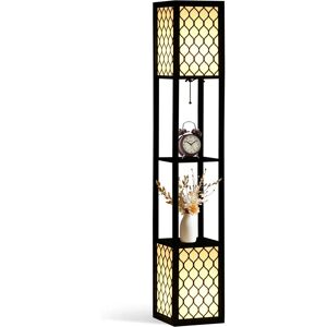 HOMCOM Black Modern Shelves Floor Lamp - Floor Lamp HOMCOM Black Modern Shelves Floor Lamp - Floor Lamp