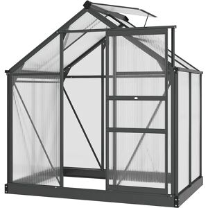 Outsunny 6x4ft Walk-In Greenhouse Grey Galvanized - Greenhouse Outsunny 6x4ft Walk-In Greenhouse Grey Galvanized - Greenhouse