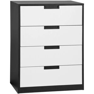 HOMCOM Chest of Drawers 4-Drawer Storage Unit - Black & White HOMCOM Chest of Drawers 4-Drawer Storage Unit - Black & White