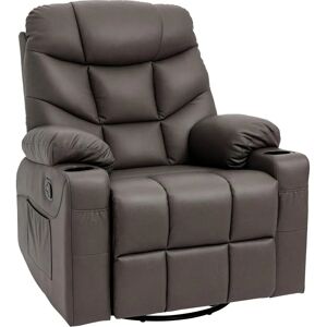 HOMCOM Brown Recliner - Manual Swivel Armchair for Living Room HOMCOM Brown Recliner - Manual Swivel Armchair for Living Room