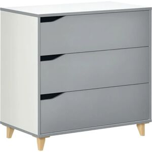 HOMCOM Grey 3-Drawer Chest of Drawers - Chest of Drawers HOMCOM Grey 3-Drawer Chest of Drawers - Chest of Drawers