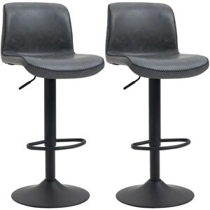 Homcom Retro Barstools Set Of 2 - Vintage Metal Adjustable Swivel Chairs Homcom Retro Barstools Set Of 2 - Vintage Metal Adjustable Swivel Chairs