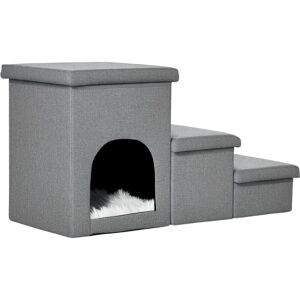 PawHut Dog Steps 3-in-1 Pet Stairs with House & Storage - Pet Type: Dog & Cat PawHut Dog Steps 3-in-1 Pet Stairs with House & Storage - Pet Type: Dog & Cat