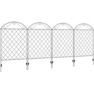 Outsunny Black Decorative Garden Fence - 43in x 11.5ft, 4PCs Outsunny Black Decorative Garden Fence - 43in x 11.5ft, 4PCs