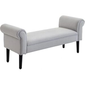 HOMCOM Light Grey Linen Bed End Arm Bench - Sofa/Bench HOMCOM Light Grey Linen Bed End Arm Bench - Sofa/Bench