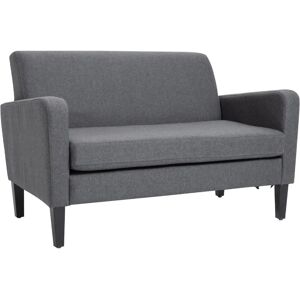 HOMCOM Linen Modern-Curved 2-Seat Sofa Grey - Sofa HOMCOM Linen Modern-Curved 2-Seat Sofa Grey - Sofa