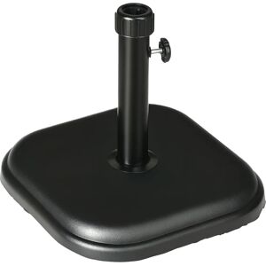 Outsunny Heavy-Duty 11kg Concrete Garden Parasol Base - Square, Black Outsunny Heavy-Duty 11kg Concrete Garden Parasol Base - Square, Black