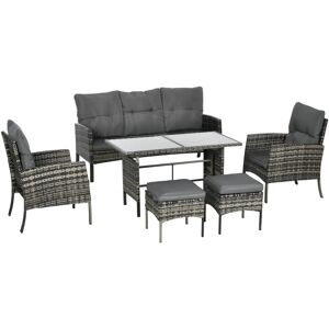 Outsunny 5 Seater Rattan Garden Furniture Set - Garden Furniture Set Outsunny 5 Seater Rattan Garden Furniture Set - Garden Furniture Set