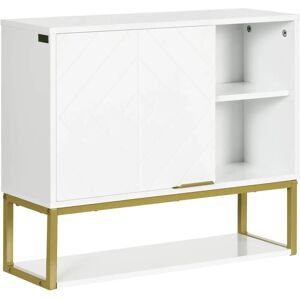 kleankin White Bathroom Wall Cabinet - Bathroom Storage with Adjustable Shelves kleankin White Bathroom Wall Cabinet - Bathroom Storage with Adjustable Shelves