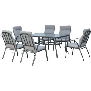Outsunny 7-Piece Garden Dining Set - Black Outsunny 7-Piece Garden Dining Set - Black
