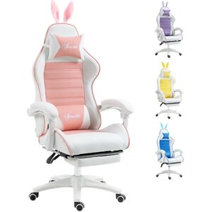 Vinsetto Pink Gaming Chair - Reclining, Removable Support - Gaming Chair Vinsetto Pink Gaming Chair - Reclining, Removable Support - Gaming Chair