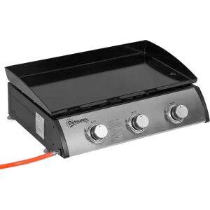 Outsunny Gas Plancha Grill with 3 Stainless Steel Burner - Portable Tabletop Gas BBQ Outsunny Gas Plancha Grill with 3 Stainless Steel Burner - Portable Tabletop Gas BBQ