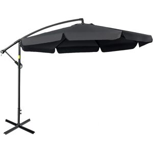 Outsunny 2.7m Banana Parasol Black - Outdoor Garden Umbrella Outsunny 2.7m Banana Parasol Black - Outdoor Garden Umbrella