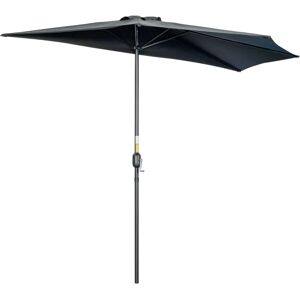 Outsunny 3m Wall Parasol - Garden Sun Umbrella Outsunny 3m Wall Parasol - Garden Sun Umbrella