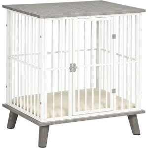 PawHut Grey Dog Crate Furniture - Small & Medium, 64.5x48x70.5 cm - Indoor Pet Kennel PawHut Grey Dog Crate Furniture - Small & Medium, 64.5x48x70.5 cm - Indoor Pet Kennel