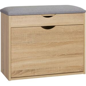 HOMCOM Natural Shoe Bench with Cushion & Storage - Entryway HOMCOM Natural Shoe Bench with Cushion & Storage - Entryway