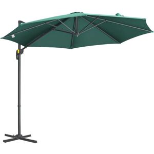 Outsunny 3x3m Cantilever Garden Umbrella with Green Color Outsunny 3x3m Cantilever Garden Umbrella with Green Color
