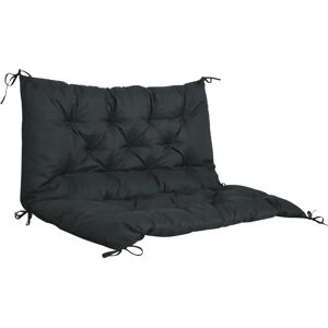 Outsunny Black 2 Seater Garden Bench Cushion - Garden Seat Pad Outsunny Black 2 Seater Garden Bench Cushion - Garden Seat Pad